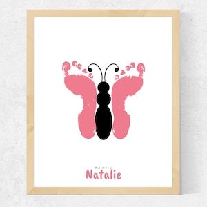 Butterfly Footprint Art | Printable Butterfly Toddler Footprint Craft | Butterfly Daycare Craft / Butterfly Preschool Craft