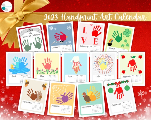 Handprint Calendar 2023 Custom DIY Gift From Toddler Baby - Etsy