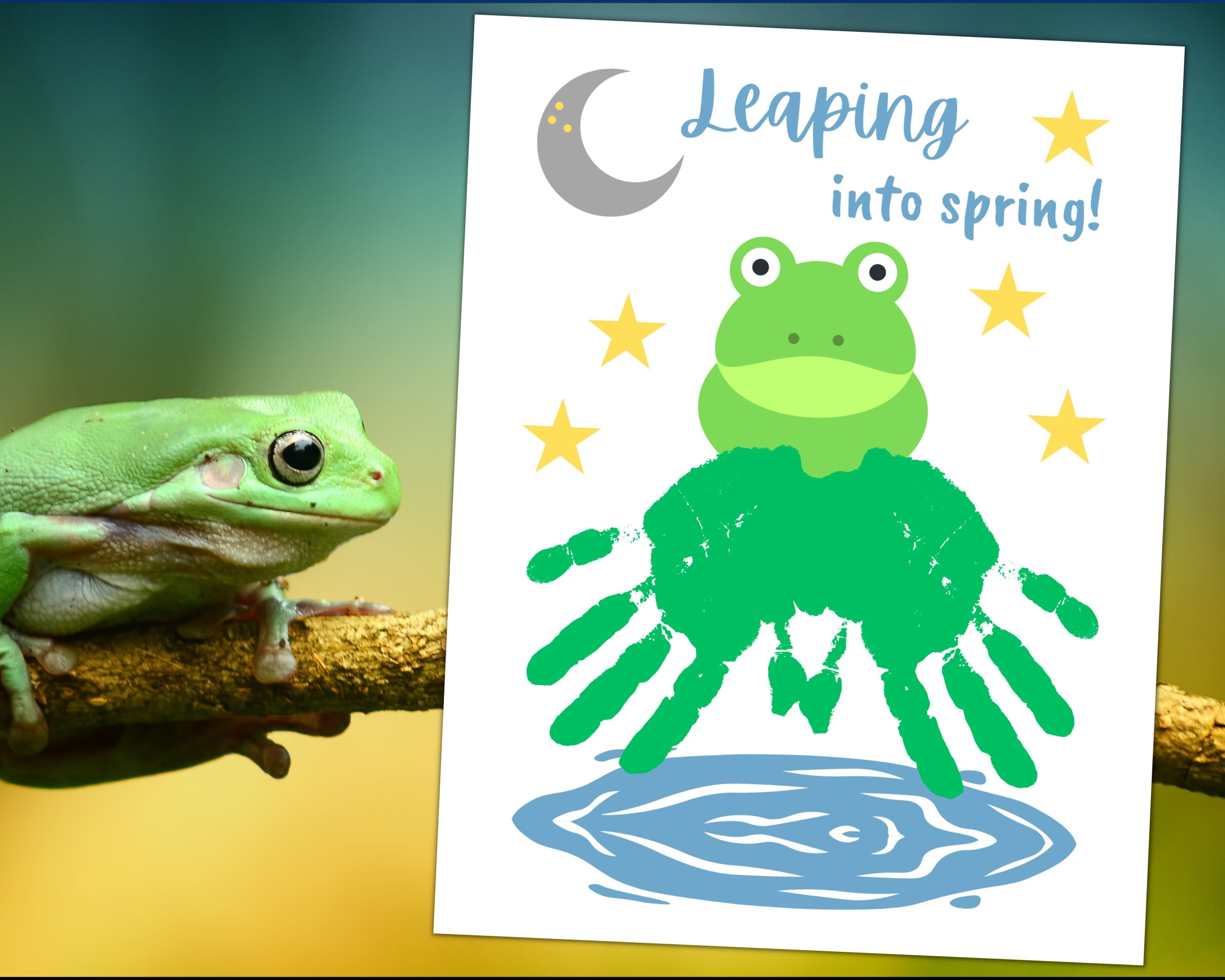 Spring Frog Handprint Craft for Toddlers, Preschool, Kids | Spring ...