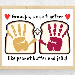Grandpa Handprint Craft, PBJ Father&#39;s Day Grandpa Craft, Grandpa Father&#39;s Day Handprint Art Printable, Grandpa Birthday Handprint, Grandkids