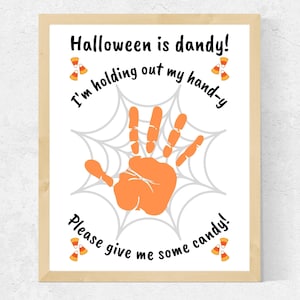 Halloween Handprint Art for Kids | Non Scary Halloween Craft for Preschool / Daycare / Toddlers | Printable Halloween Candy Handprint Craft