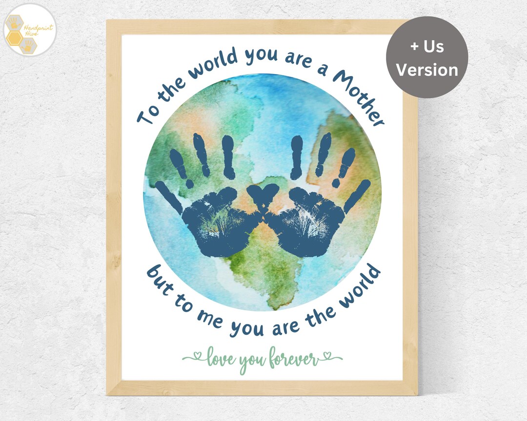 Mother Handprint Gift for Mom From Baby Toddler Kids, Mother's Day ...