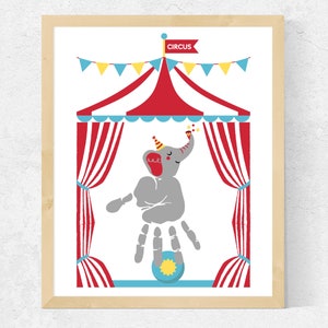 Arte de impressão manual de circo, artesanato de impressão manual para crianças e pré-escola, artesanato de impressão manual primavera verão, artesanato de circo para impressão, artesanato de elefante
