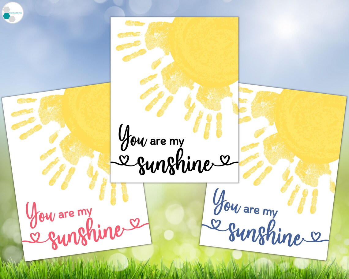 You Are My Sunshine Handprint Art Craft PDF, Sunshine Craft Template ...