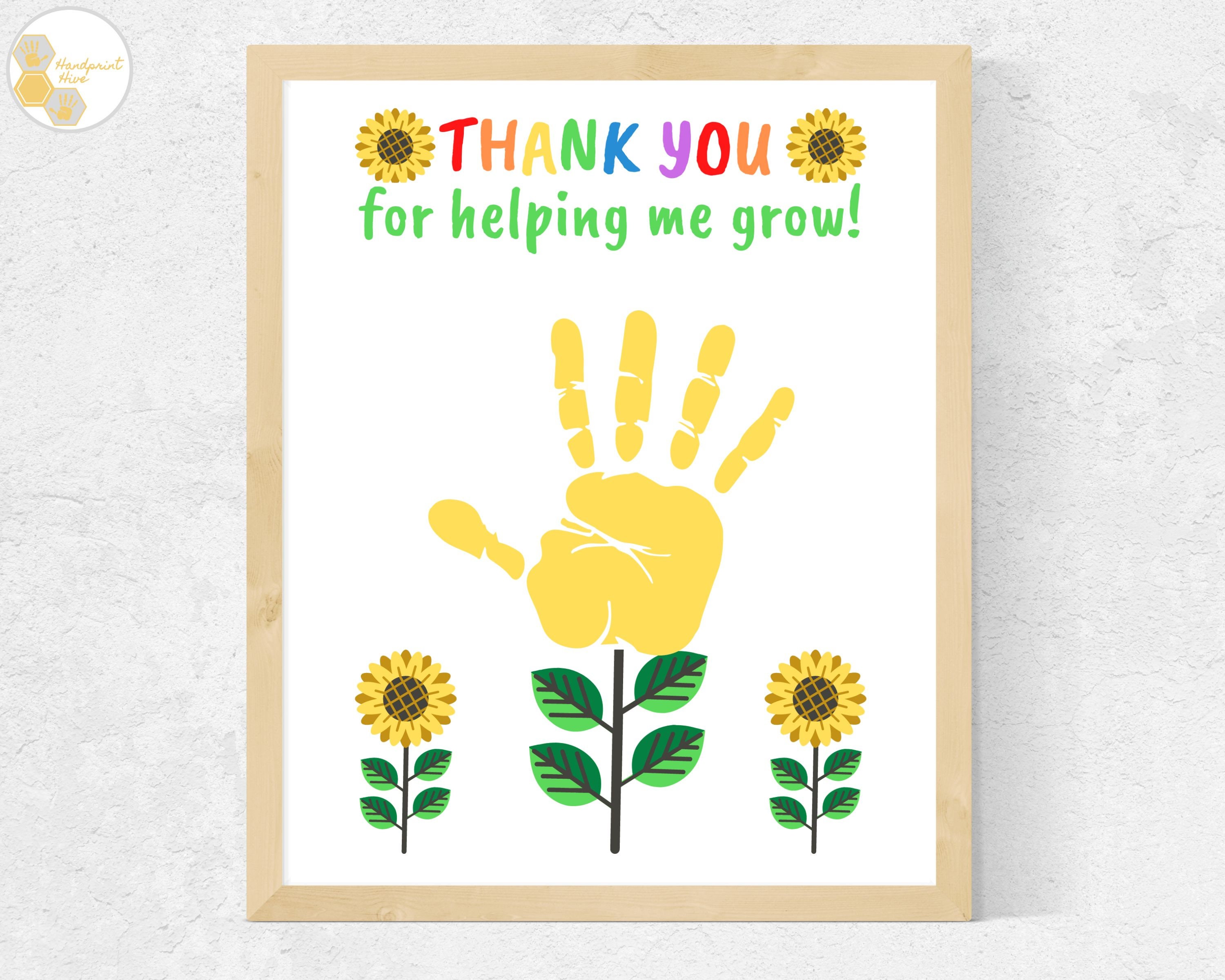 Preschool Teacher Handprint Art, Thank You Teacher Appreciation Gift ...