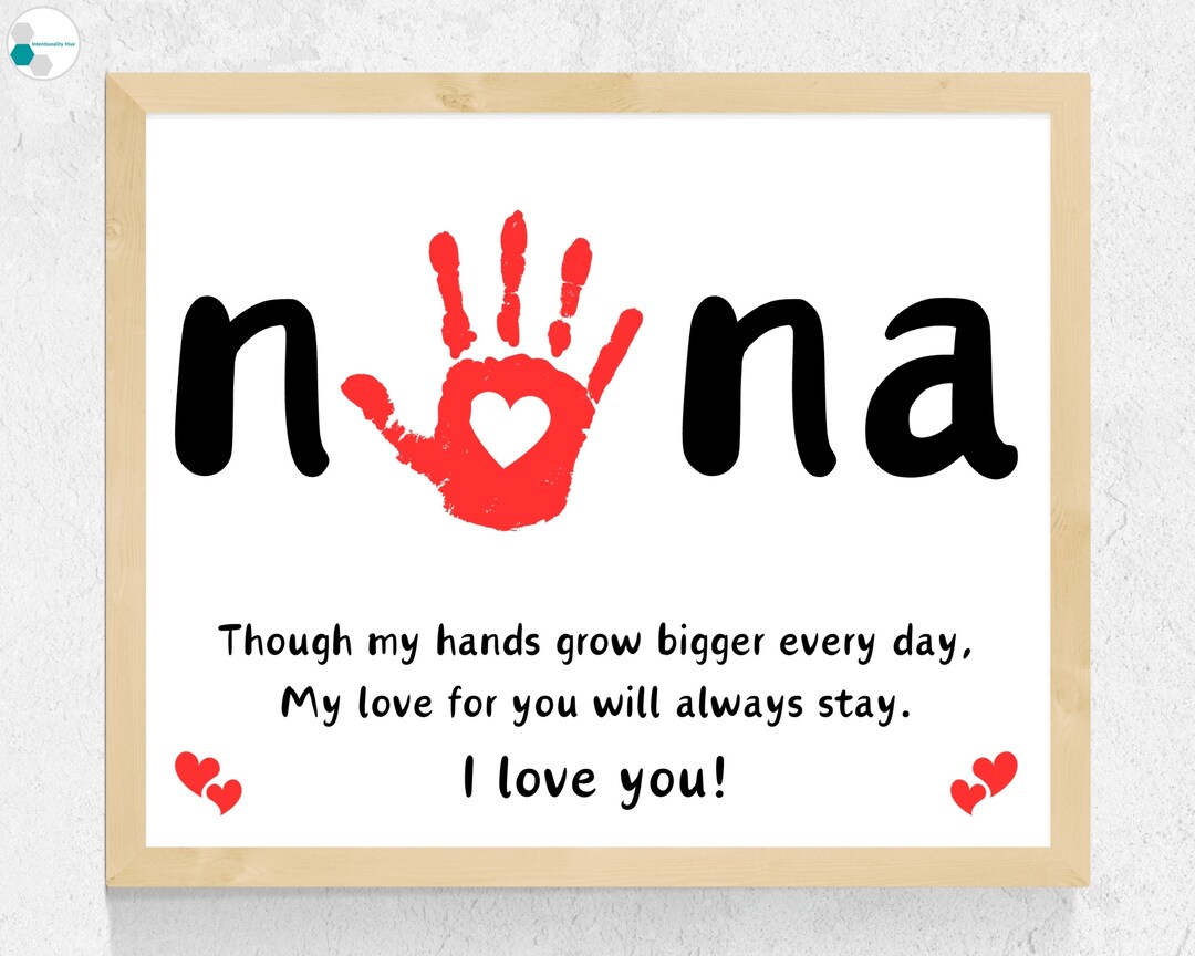 Nana Handprint Gift 1 & 2 Kids, Mother's Day Nana Gift From