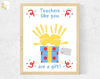 Teacher Handprint Gift, Preschool Teacher Appreciation Gift, Thank You Teacher Handprint Craft Daycare Preschool Teacher End of Year Gift