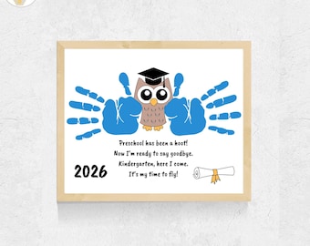 Preschool Graduation Handprint Art Poem, 2026 Preschool Graduation Gift from Teacher, Last Day of Preschool, Pre-K Graduation Gift Craft