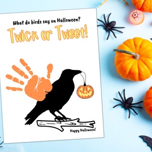 Bird Halloween Handprint Art, Happy Halloween Handprint Craft for ...