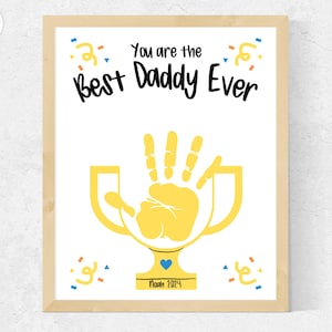 Bester Papa aller Zeiten, Trophäe Handabdruck Kunst, Papa Vatertag Handabdruck Trophy Kunst, Bestes Papa Handwerk Baby Kleinkind Vorschulkind, Papa Handabdruck Geschenk