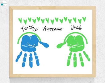 Gift for Uncle from Nephew / Niece | Printable Uncle Handprint Art | Uncle Father's Day Gift, Uncle Birthday Gift from Baby / Toddler