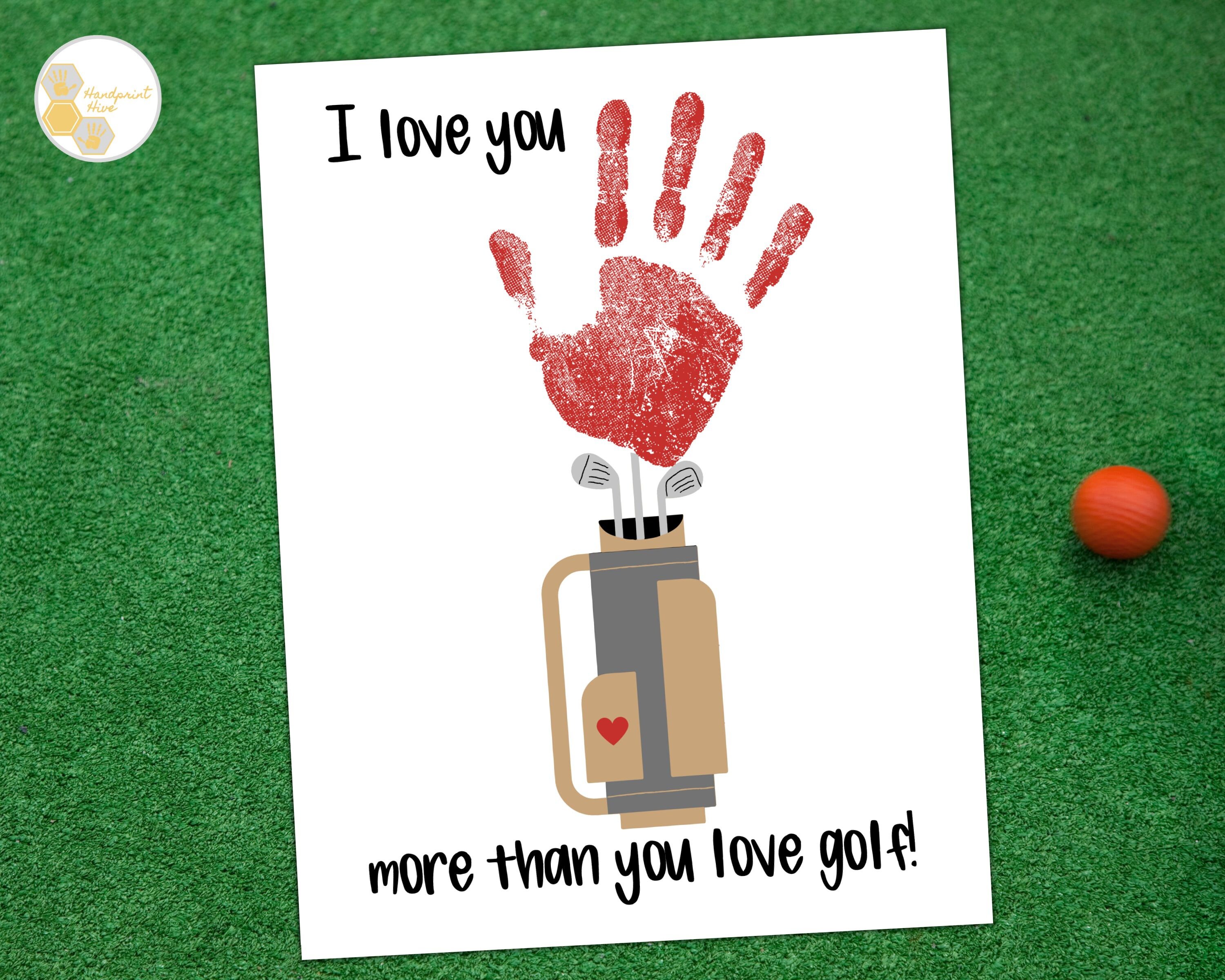 Golf Birthday Handprint Crafts Dad Golf Gift From Baby Toddler Kids Golf Birthday Handprint Crafts Dad Golf Gift From Baby Toddler Kids