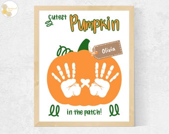Pumpkin Handprint Craft: Fall Art Printable for Kids (PDF Download)