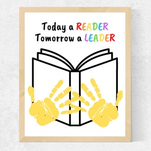 Today a Reader Handprint Art | Back to School Handprint for Kids | Toddler / Daycare / Preschool / Homeschool / PreK Craft | Reading Nook