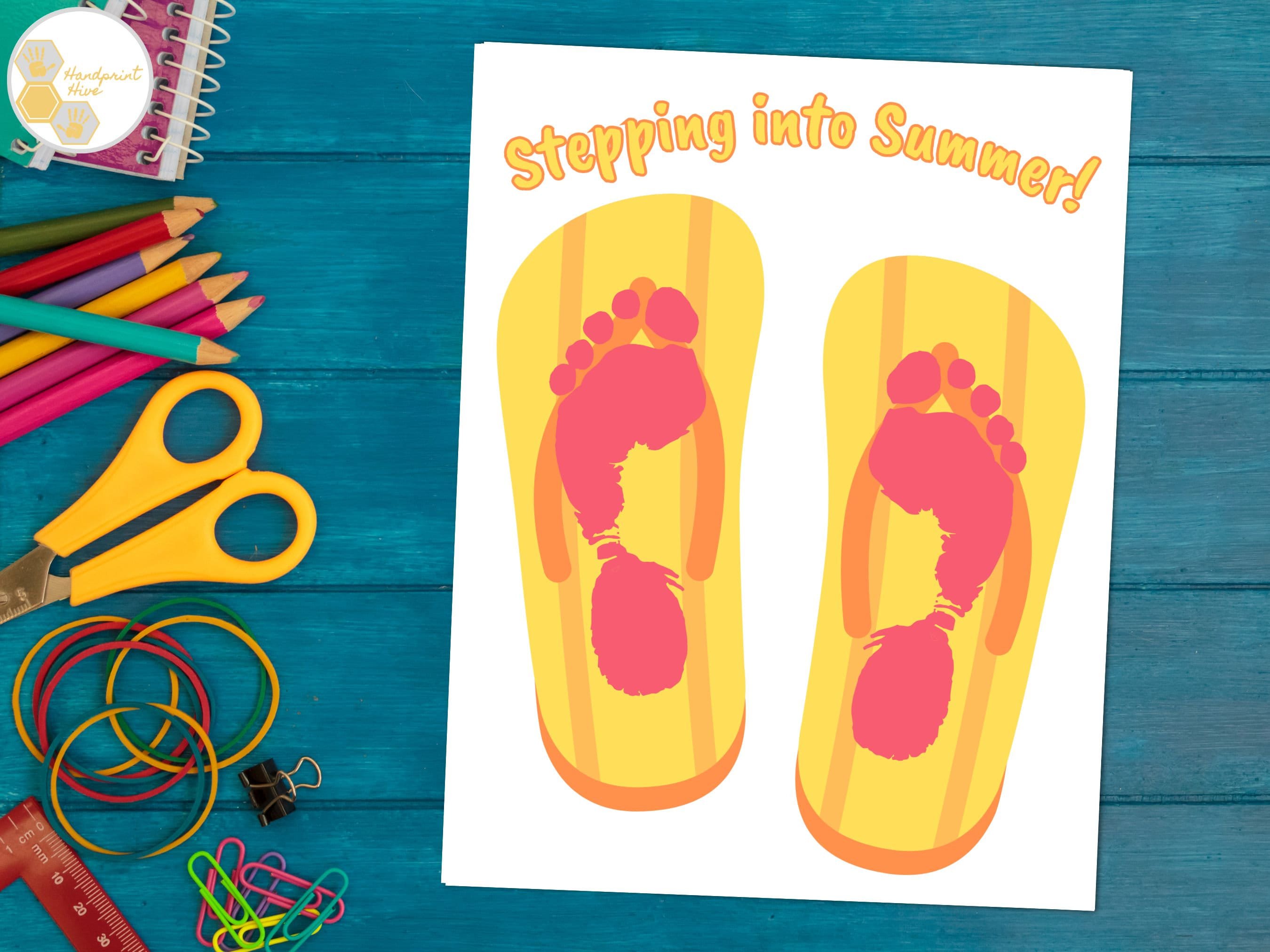Summer Footprints Craft, Stepping Into Summer Craft for Toddlers Kids ...
