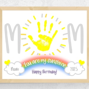 Moeder verjaardag handafdruk ambacht, handafdruk verjaardagskaart mama verjaardagscadeau van peuter zoon dochter baby jongen meisje kinderen, moeder handafdruk kunst