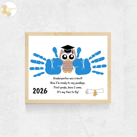 Kindergarten Graduation Handprint Art Poem, 2026 Kindergarten Graduation Gift Teacher, Kindergarten Gifts Bulk, Kindergarten Last Day Sign