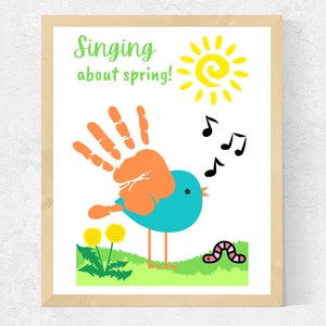 Spring Handprint Bird Craft for Preschool, Toddlers, Kids | Spring Preschool Craft Spring Activity | Spring May Craft for Toddlers, Kids