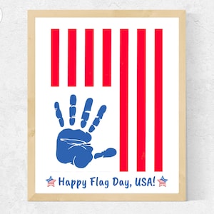 Flag Handprint Craft for Kids | Printable US Flag Handprint Art | America Patriotic Activity Daycare / Preschool | Veteran Gift Patriotic