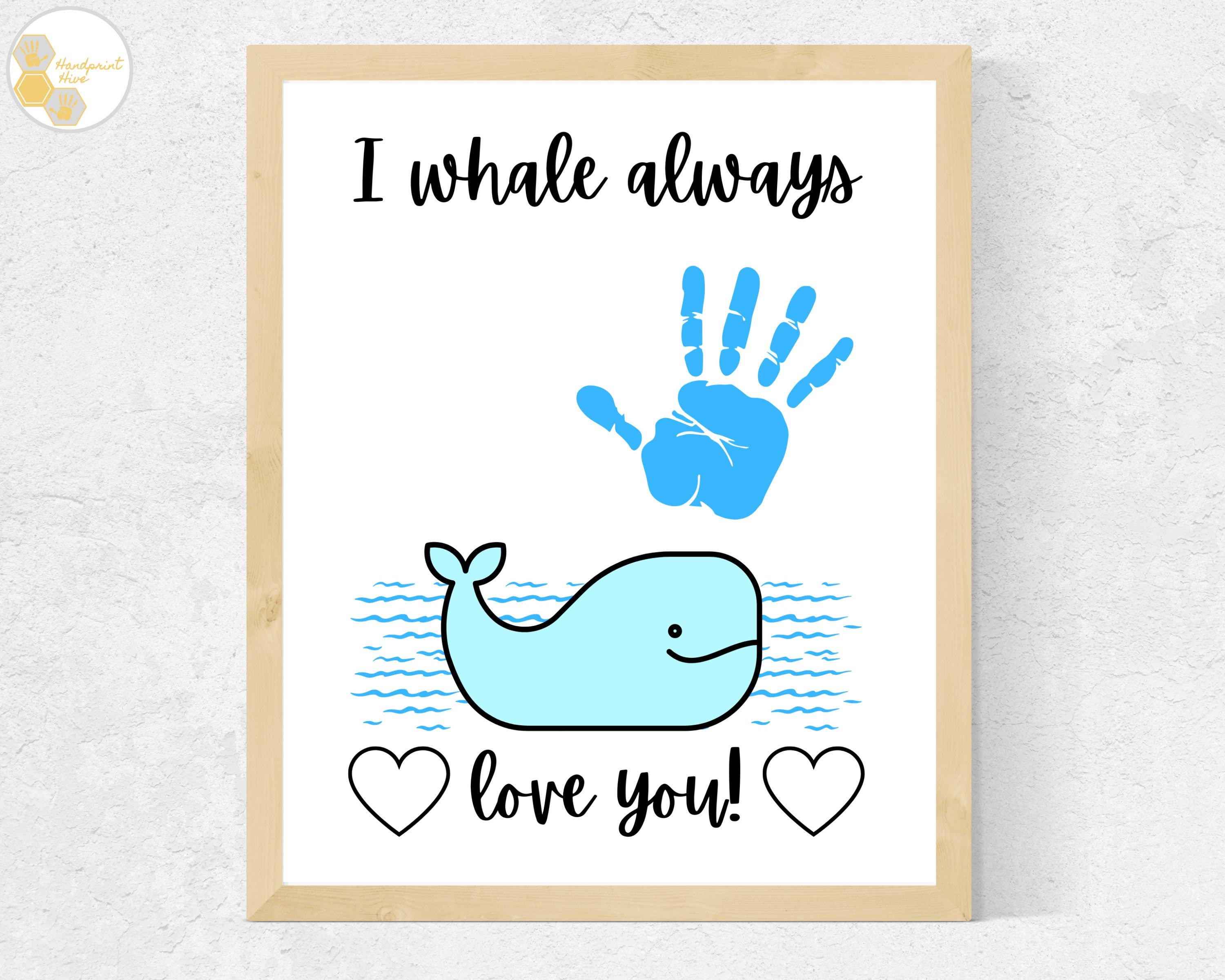 Whale Handprint Art for Mom Printable Mom Gift from Baby Boy, Girl,…