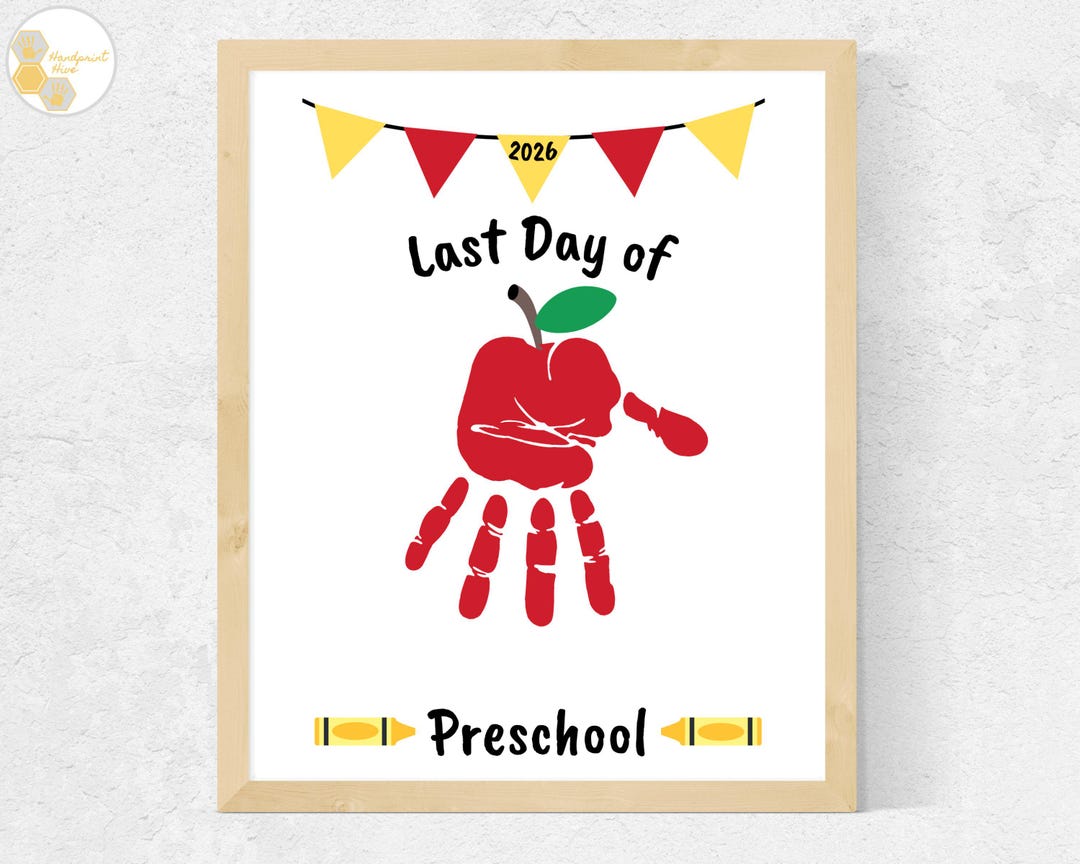 Last Day of Preschool Handprint Art Craft, 2026 Preschool Graduation ...