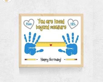 Dad Birthday Handprint Craft, Grandpa Birthday Handprint Printable, Dad Craft Gift from Toddler Baby, Tool Handprint Birthday Card