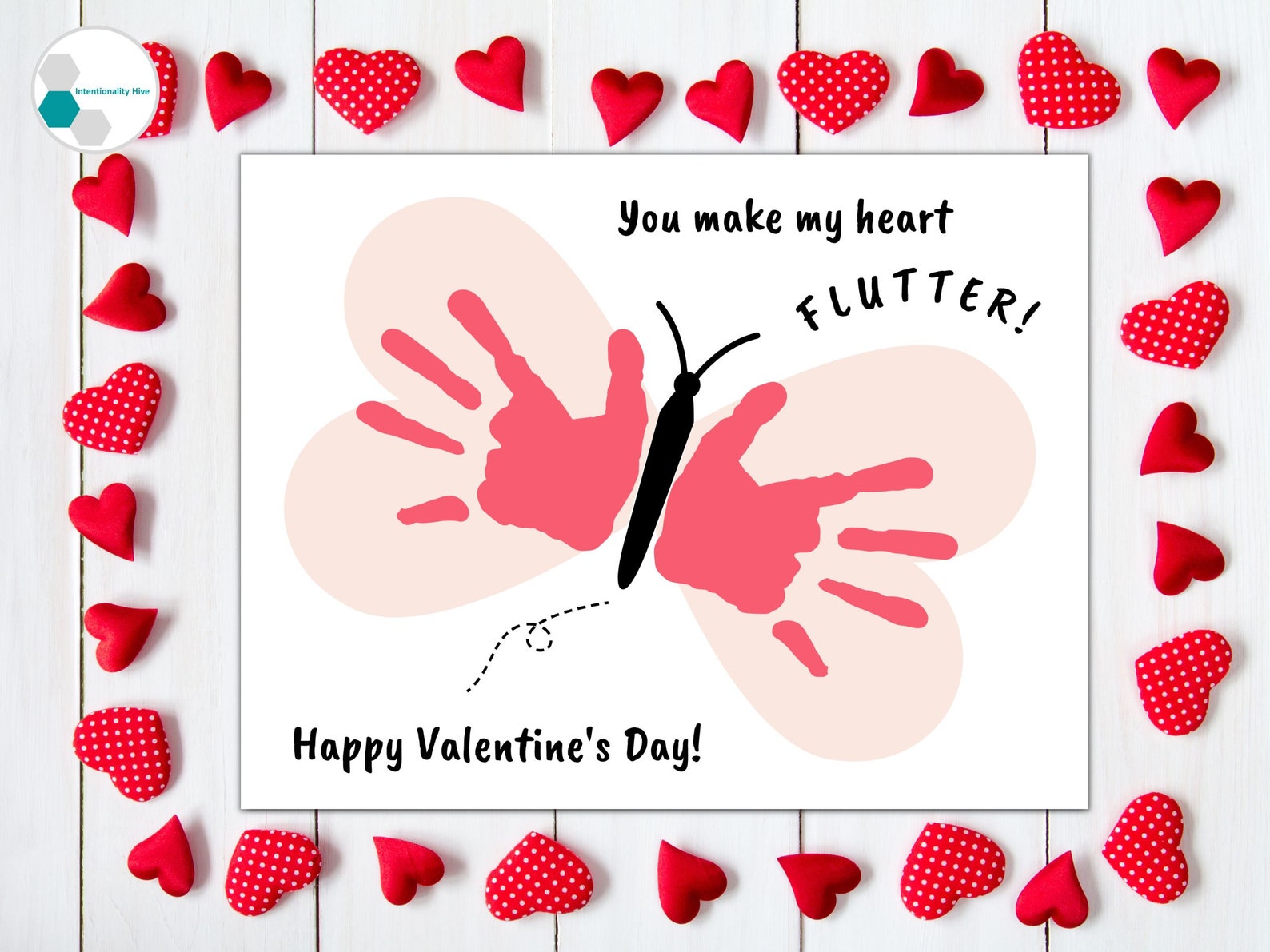 Butterfly Valentine Handprint Art | You Make My Heart Flutter Valentine ...