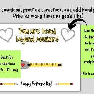 Tape Measure Father's Day Handprint Craft Printable, Tool Craft for ...
