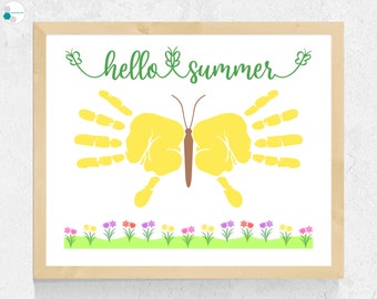 Butterfly Handprint Art | Printable Butterfly Craft | Preschool / Daycare / Toddler Handprint Crafts | Toddler Gift for Mom / Dad / Grandma