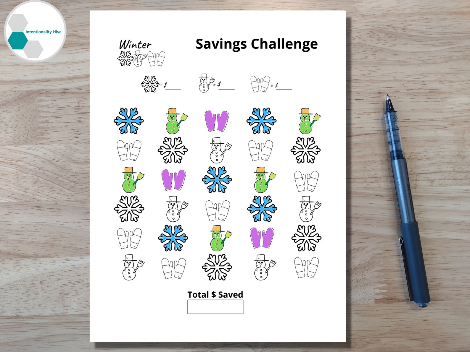 Savings Challenge Printable Winter Savings Challenge US | Etsy