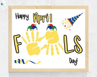 魅了 April Fools Handprint Craft, April Fools Day Craft for フラワー・リース