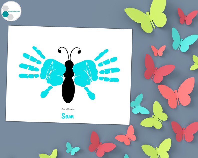 Butterfly Handprint and Footprint Art Set of 3 Printable Etsy