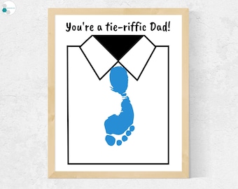 Lavoretto con impronta di cravatta per la festa del papà / Arte dell'impronta stampabile per papà da bambini / Compleanno di papà per la festa del papà / Download digitale istantaneo