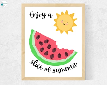 Manualidad de huellas dactilares de verano para niños, Manualidad de verano para niños pequeños, Actividad preescolar de verano, Impresión de arte de verano DIY, Decoración de sandía, Manualidades para acampar