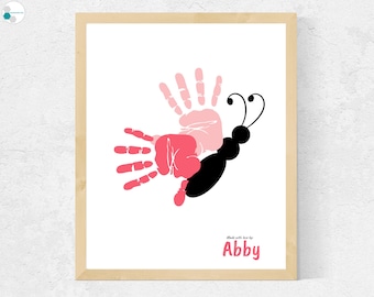 Flying Butterfly Handprint Craft | Printable Butterfly Art Gift | Toddler Crafts | Butterfly Daycare Craft / Preschool Activity