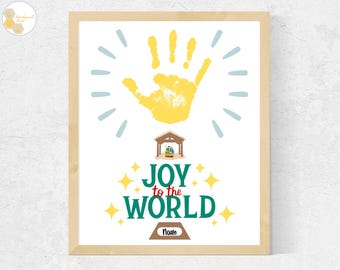 Joy to the World Handprint Art Craft Printable, Christmas Star Nativity Handprint Craft