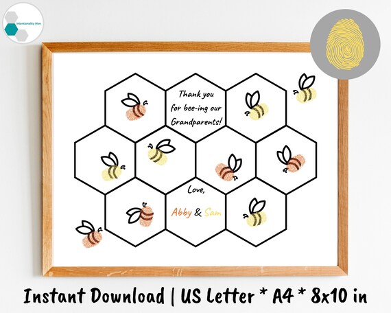 Bee Grandparents Day Craft for Kids / Siblings Printable - Etsy