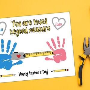 Tape Measure Father's Day Handprint Craft Printable, Tool Craft for ...