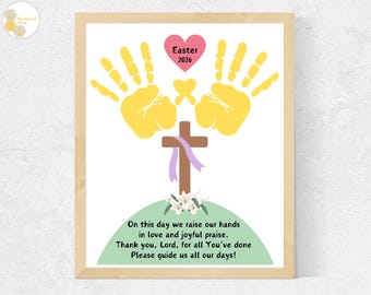 Easter Handprint Art Poem: Religious Cross Craft (Digital Download)