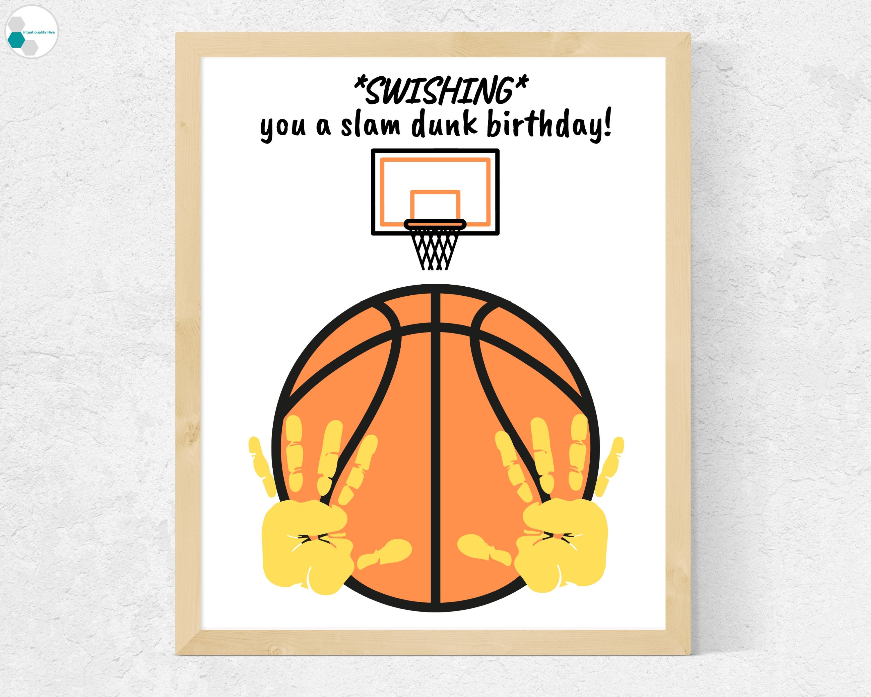 Biglietto Di Auguri Basket Per Ragazzi - Compleanno, Sport, Teenager - 14,8x14,4 Cm Con Busta