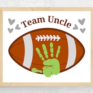 Uncle Gift from Baby, Nephew, Niece | Father&#39;s Day Uncle Gift, Uncle Handprint Art, Football Craft, Uncle Birthday Gift, New Uncle Gift Idea