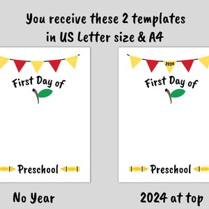 First Day of Preschool Handprint Craft Apple, Back to School Handprint Art, Back to Preschool Craft, 1st Day of Preschool Activity Printable image 4