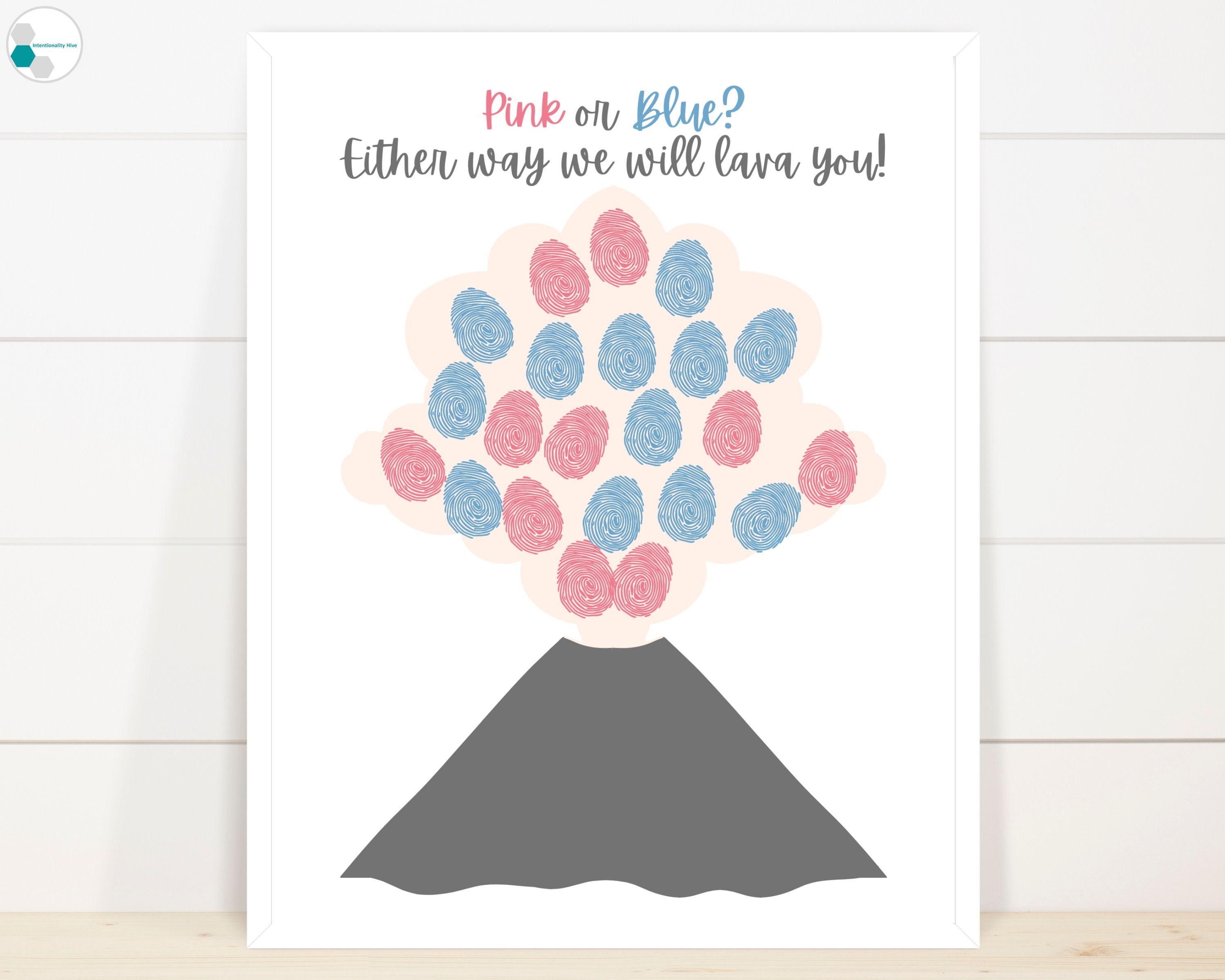 Volcano Gender Reveal Guess Board Fingerprint Guestbook Etsy