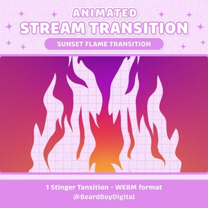 Animierter Stromübergang - Sonnenuntergang Flamme Übergang | Twitch Übergang, OBS, Stream Objekten, Stinger, Feuer, YouTube, Farbverlauf Traum