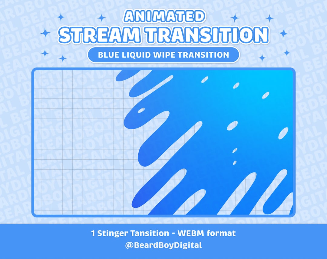 Blue Gradient Liquid Stream Transition: Animated Stinger (WEBM) - Etsy