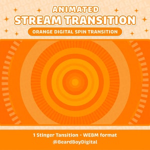 Animated Stinger Transition - Orange Digital Spin  | Twitch, OBS, Stream Assets, YouTube