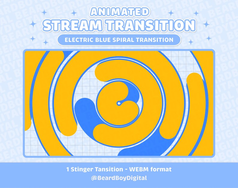 Electric Blue Spiral Stream Transition: Animated Stinger (digital File ...