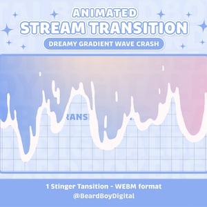 Dreamy Wave Crash Animated Stream Transition (Digital File)