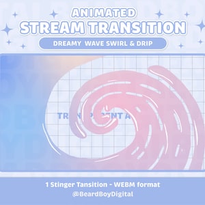 Animated Wave Stream Transition: Dreamy Swirl Stinger (Digital File)