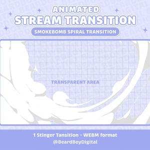 Transición de transmisión animada con espiral de bomba de humo / Twitch Stinger, OBS, Streamer, Dibujos animados, Transmisión, Fondo transparente, Superposición, Explosión